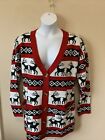 New Merry Christmas From V28  Red Ugly Cardigan Sweater Size XL Unisex
