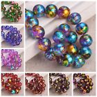 Shiny Coated Round 6mm 8mm 10mm Crystal Glass Loose Beads For Jewelry Making