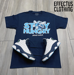 Tee to match Air Jordan Retro 13 Obsidian Sneakers. Stay Hungry Tee