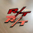 2X OEM For RT Front Grill Emblem R/T Trunk Rear Car  Badge Red Black Sticker (For: More than one vehicle)
