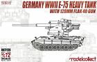 ModelCollect 1/72 UA-72136 WWII German E-75 Heavy Tank w/128mm Flak 40 Gun