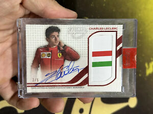 2021 Topps Dynasty F1 Charles Leclerc Auto Italy Flag Patch /5 Sealed