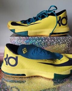 Nike KD (VI) 6 Seat Pleasant yellow 2013 - Size 11.5 - missing shoelace WOW $