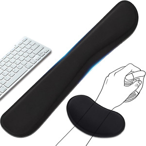 Keyboard Wrist Rest and Mouse Wrist Rest Set - Ergonomic Memory Foam Wrist Cushi