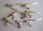 LOT OF 8 VINTAGE CLIP ON BLOWN GLASS SONG BIRDS CHRISTMAS ORNAMENTS