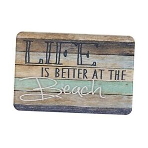 Life is Better at The Beach Door mats Wood Stripe Non Slip 18x30 Inch Lake