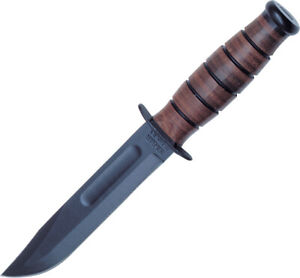 Ka-Bar Short USMC Fixed Blade 1095 High Carbon Steel Knife w/ Belt Sheath 1250