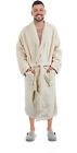 Tirrinia Men Super Soft Warm Microfiber Fleece Plush Bathrobe Spa Robe with