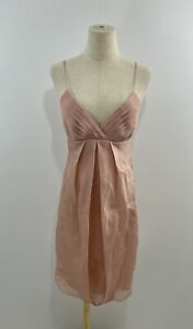 NWoT Robin Brouillette Designer Silk Babydoll Dress Pink Nude Mini