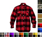 Plaid Flannel Shirt Brawny Buffalo Heavyweight Long Sleeve Checkered Lumberjack