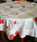 My Jolie Home 63-Inch Round Tablecloth Poppy Seed , Stain Resistant, Washable