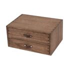 Wood 2 Drawer Desktop Organizer Cabinet - Desk Storage Box for Kitchen Counte...
