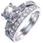 3.13CTW BRILLIANT STONE w/ Baguettes - WEDDING RING SET (2 rings) size 5,6,7,8,9