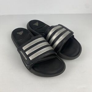 Adidas Slides Mens US 13 Core Black Silver Superstar Cloudfoam Comfort Rare