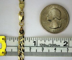10K Solid Gold Cuban Link Chain Necklace Bracelet for Men Women 2mm~14mm 7