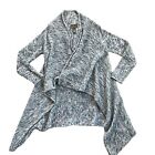 Fenn Wright Manson Knit Open Front Cardigan Sweater Wool Blend Blue—Size M
