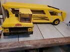 Vintage Mighty Tonka Car Carrier & Tractor 1967 #2990 Working Trailer Mechanism