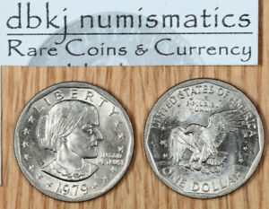 1979-P SBA Susan B Anthony $1 Dollar Coin  Wide Rim Near Date AU - About Uncirc.