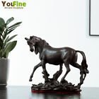 Vintage Black Bronze Walking Horse Statue Casting Horse Sculpture Home Art Decor