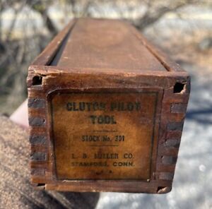Antique Dovetailed Slide Top Wood Box Primitive Rustic Tool Candle Clutch Pilot