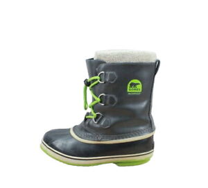 Sorel Women's Waterproof Black Green Removable Liner Winter Snow Boots US 6