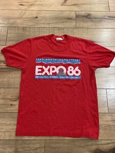Vintage 1986 World Exposition Expo 86 Vancouver BC T Shirt Size L * Has Rips*