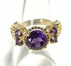 Vermeil Gold over Sterling Silver 925 Amethyst Ring Size 7.75 HX43
