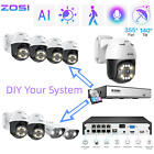 ZOSI 4K 8CH NVR Wired PoE Security 5MP Camera System PT Audio Outdoor AI Detect