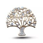 Celtic Tree of Life Crystal Pin Brooch Gold Plated with Czech Crystals