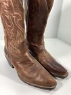 Ariat Roundup Boots Men Sz 10.5 D Brown Leather Snip Toe Western Rodeo 10005959