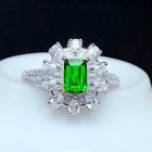 2Ct Emerald Lab Created Peridot Diamond Engagement Ring 14K White Gold Plated