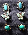 3 pair faux turquoise post earrings, Women’s Fashion Jewelry, Butterfly, Turtle