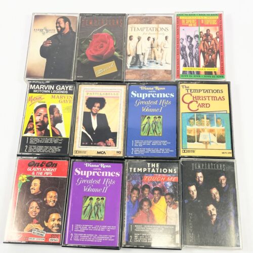 CASSETTE TAPE LOT OF 12 Temptations Motown Diana Ross Supremes LaBelle Gaye