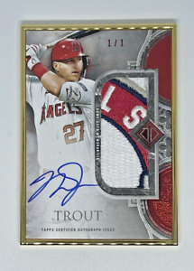1/1 MIKE TROUT Nasty Patch Auto 2023 Topps Transcendent Angels