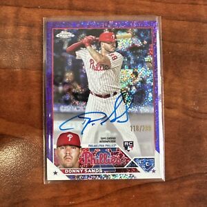 2023 Topps Chrome Update Purple Speckle Refractor Auto Donny Sands /299