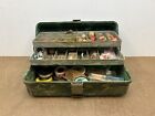 Vintage Plano 4200 Marbled Swirl Green Plastic Tackle Box FULL Fishing LOADED