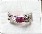 bomb party RBP 8214 the nicole ring Lab Grown Ruby Fire Opal/rhodium Size 10