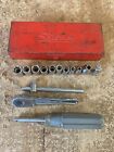 New ListingVintage Snap On Red Metal Tool Box Storage WITH TOOLS! Sockets Swivel - Wrench