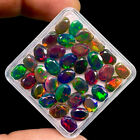 16 Pcs Natural Ethopian Black Opal 7x5mm Oval Cut Faceted Loose Gemstones Lot