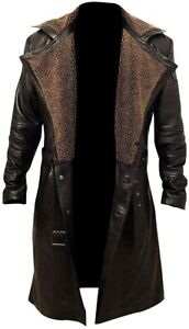 Men's Blade Runner Long German Coat | Faux Fur Full Length Brown Trench Coat