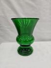 Vintage LARGE Napco Deep Forest Green Glass Flower Vase Holder 10×7.5 BEAUTIFUL