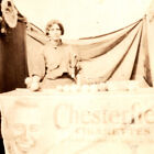 New ListingAntique 1910s Chesterfield Cigarette Tobacco Stand Woman Photo Photograph