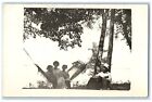 c1910's Mother And Children On Hammock Arnolds Park Iowa IA RPPC Photo Postcard