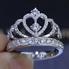 14k White Gold 2.10Ct Round Lab-Created Diamond Princess Crown Engagement Ring