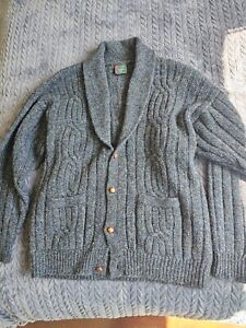 Vintage Abercrombie & Fitch Wool Shawl Collar Cardigan - XL Grey/Charcoal
