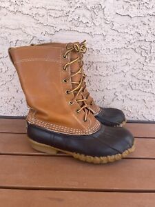 LL BEAN Bean Boots Womens 6 Duck Waterproof Rain Leather Brown USA Vintage 8”