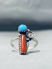 SPECIAL VINTAGE NAVAJO SLEEPING BEAUTY TURQUOISE STERLING SILVER RING