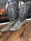 Vintage Justin Exotic Skin Western Cowboy Boots Gray Made In USA 11 EE