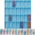 Domino Mold for Epoxy Resin Candy Molds Clay Dominoes 28 Cavities(Blue,125 Gram)