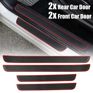 4PCS-Black Rubber Door Scuff Sill Cover Panel Step Protector For Car Accessories (For: 2006 Mazda 6)